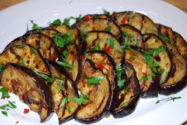 Fried eggplant garlic & parsly Salad