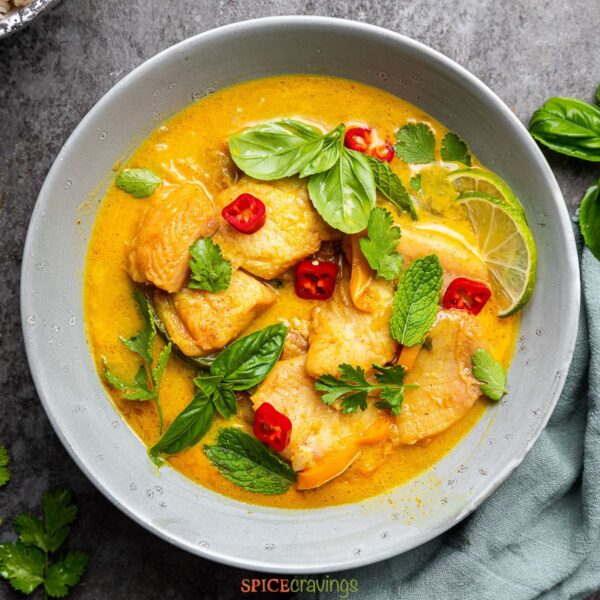 White fish Yellow Curry & coconut cream
