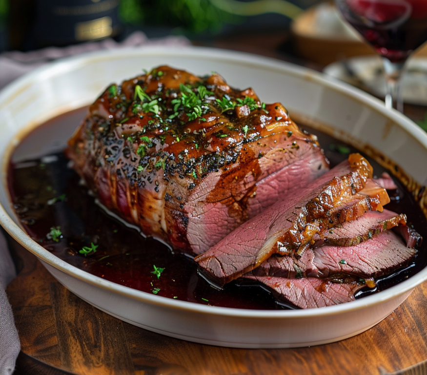 Roast beef Demi glace chestnuts